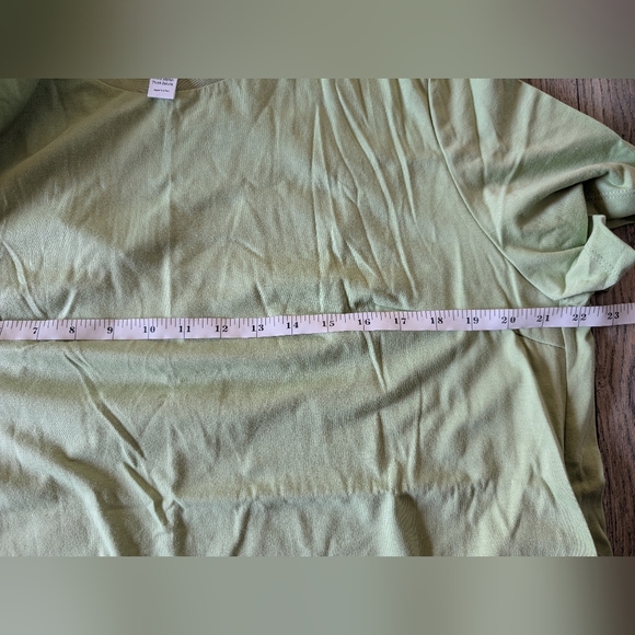 EXLURA T-Shirt Dress with Pleated Hem with Pockets Light Green Plus Size 2X NWT - Picture 11 of 13